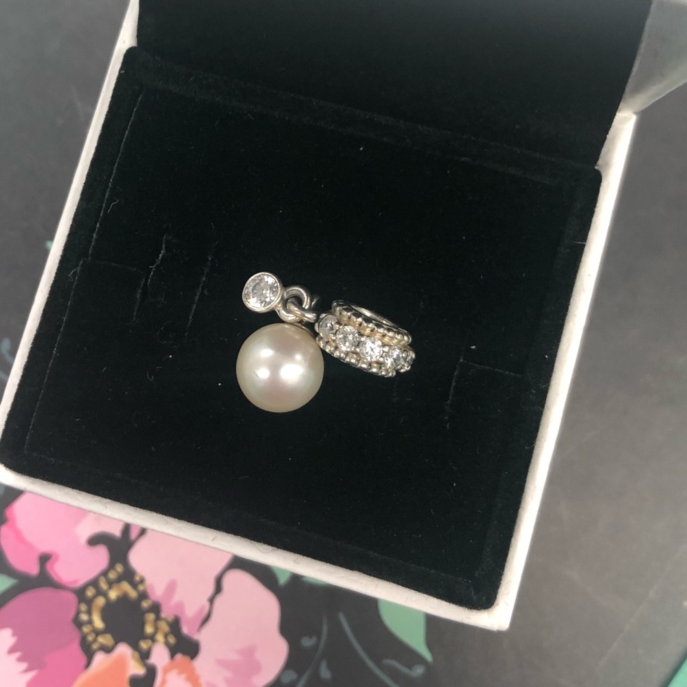 Pearl and rhinestone Pandora charm